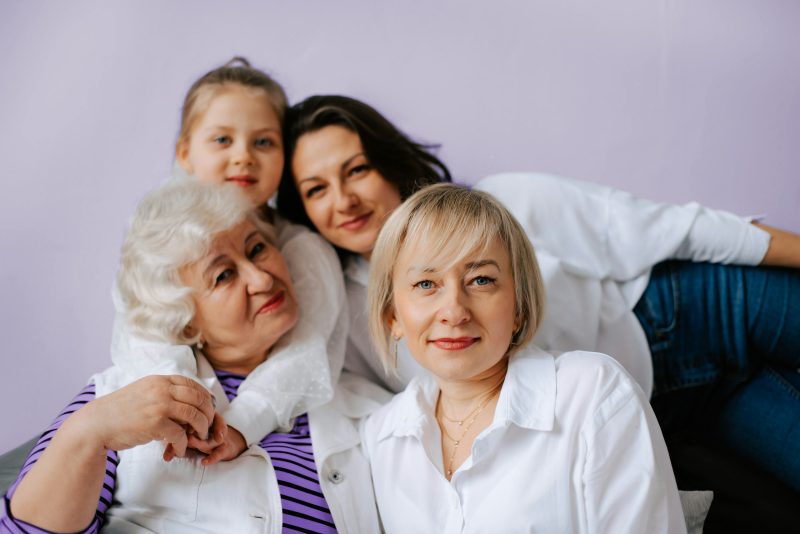 Multi-generational family of women